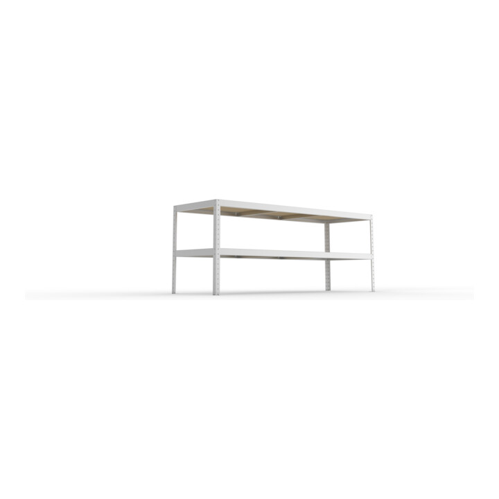META Packtisch 970 x 2500 x 800 mm verzinkt SPEED-RACK Spanplatten natur