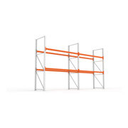 Meta Palettenkomplettregal Multipal Leicht 3300 x 5655 x 1100 mm bis 500 Kg verzinkt / rotorange 3 Ebenen-2