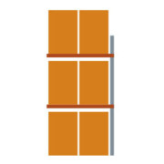 Meta Palettenregal Anbaumodul Multipal bis 1000 Kg + Palette verzinkt / rotorange 3 Ebenen-1