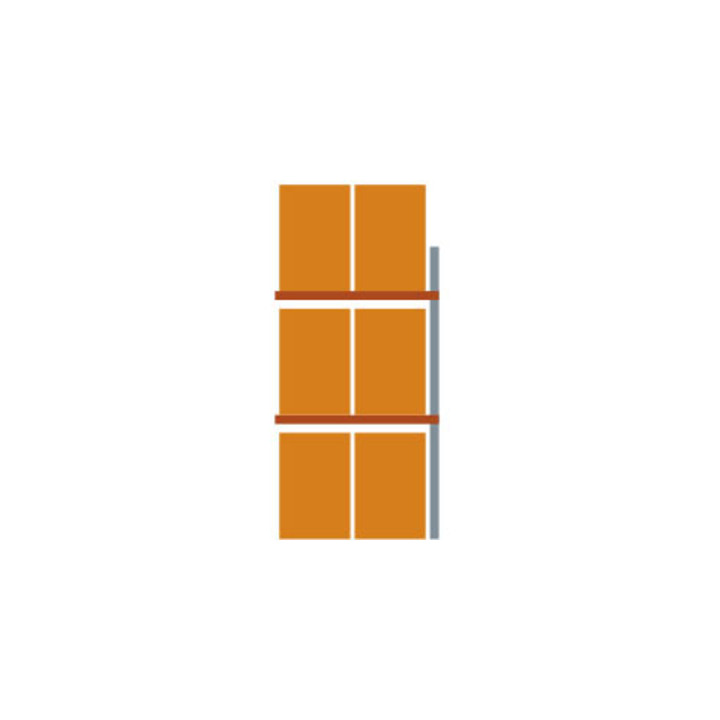 Meta Palettenregal Anbaumodul Multipal bis 1000 Kg + Palette verzinkt / rotorange 3 Ebenen