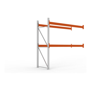 Meta Palettenregal Anbaumodul Multipal bis 1000 Kg + Palette verzinkt / rotorange 3 Ebenen