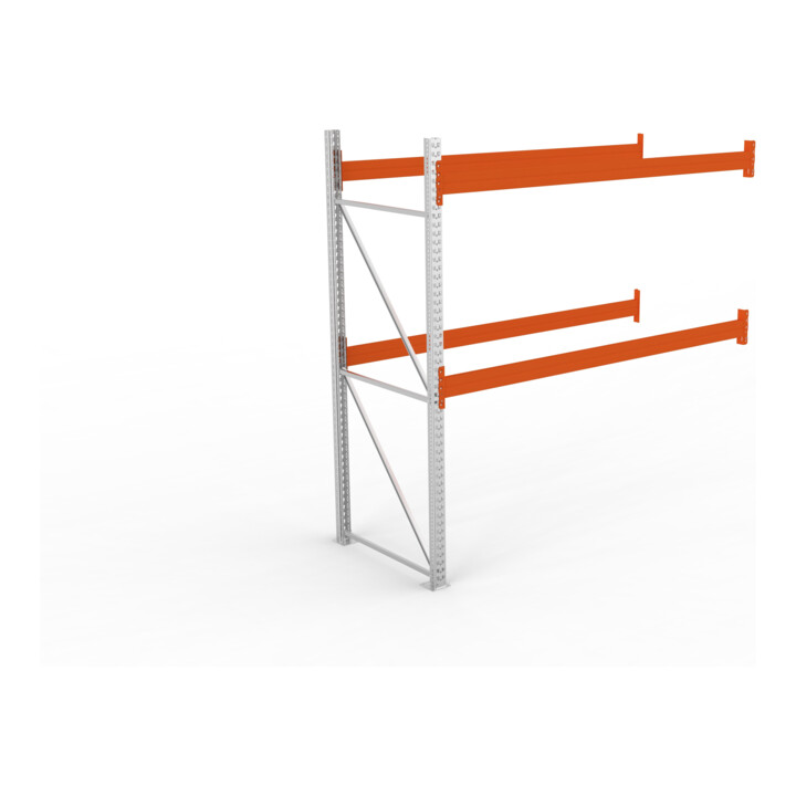Meta Palettenregal Anbaumodul Multipal 2700 x 2785 x 1100 mm bis 1000 Kg + Palette verzinkt / rotorange 3 Ebenen