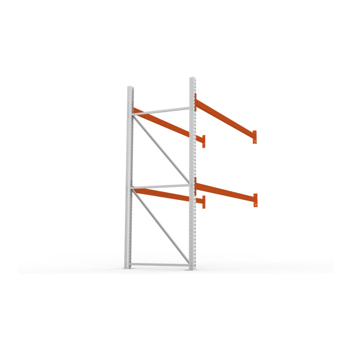 Meta Palettenregal Anbaumodul Multipal 2700 x 2785 x 1100 mm bis 500 Kg + Palette verzinkt / rotorange 3 Ebenen