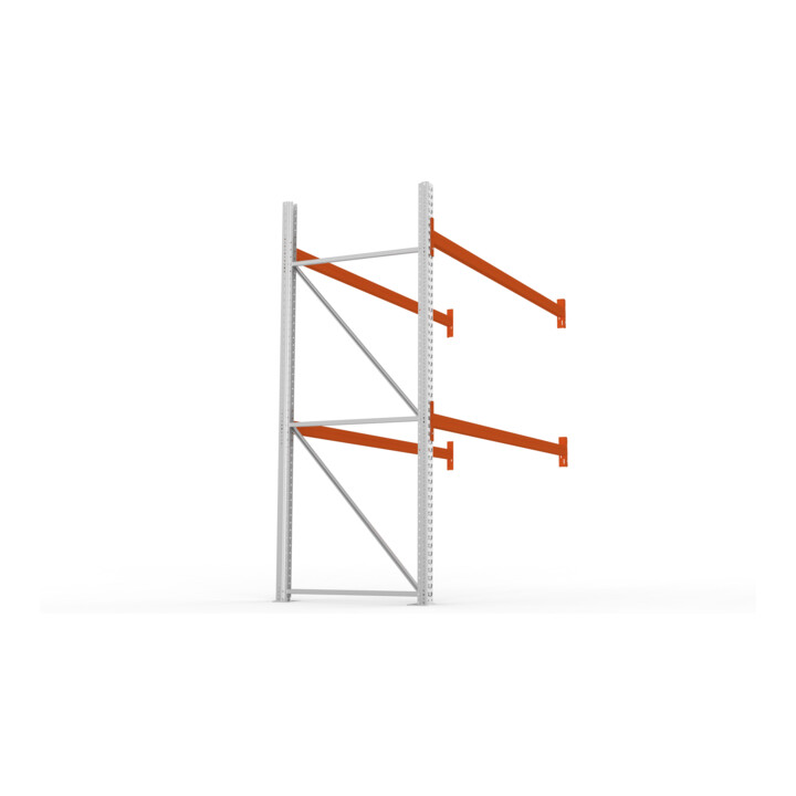 Meta Palettenregal Anbaumodul Multipal 2700 x 2785 x 1100 mm bis 500 Kg + Palette verzinkt / rotorange 3 Ebenen