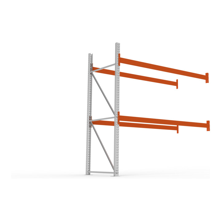 Meta Palettenregal Anbaumodul Multipal 2700 x 2785 x 1100 mm bis 800 Kg + Palette verzinkt / rotorange 3 Ebenen