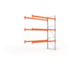 Meta Palettenregal Anbaumodul Multipal 3300 x 2785 x 1100 mm bis 500 Kg + Palette verzinkt / rotorange 4 Ebenen