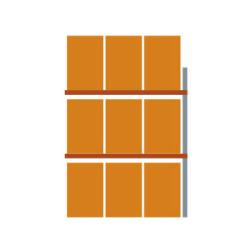 Meta Palettenregal Anbaumodul Multipal bis 800 Kg + Palette verzinkt / rotorange 3 Ebenen