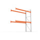 Meta Palettenregal Anbaumodul Multipal 3300 x 2785 x 1100 mm bis 800 Kg + Palette verzinkt / rotorange 3 Ebenen