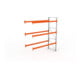 Meta Palettenregal Anbaumodul Multipal 3300 x 2785 x 1100 mm bis 800 Kg + Palette verzinkt / rotorange 4 Ebenen