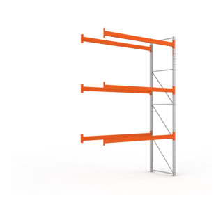 Meta Palettenregal Anbaumodul Multipal bis 1000 Kg + Palette verzinkt / rotorange 4 Ebenen