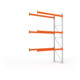 Meta Palettenregal Anbaumodul Multipal 4400 x 2785 x 1100 mm bis 1000 Kg + Palette verzinkt / rotorange 4 Ebenen