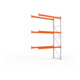Meta Palettenregal Anbaumodul Multipal 4400 x 2785 x 1100 mm bis 1000 Kg + Palette verzinkt / rotorange 4 Ebenen