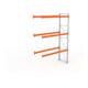 Meta Palettenregal Anbaumodul Multipal 4400 x 2785 x 1100 mm bis 1000 Kg + Palette verzinkt / rotorange 4 Ebenen