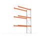 Meta Palettenregal Anbaumodul Multipal 4400 x 2785 x 1100 mm bis 1000 Kg + Palette verzinkt / rotorange 4 Ebenen
