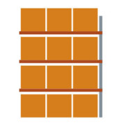 Meta Palettenregal Anbaumodul Multipal bis 500 Kg + Palette verzinkt / rotorange 4 Ebenen
