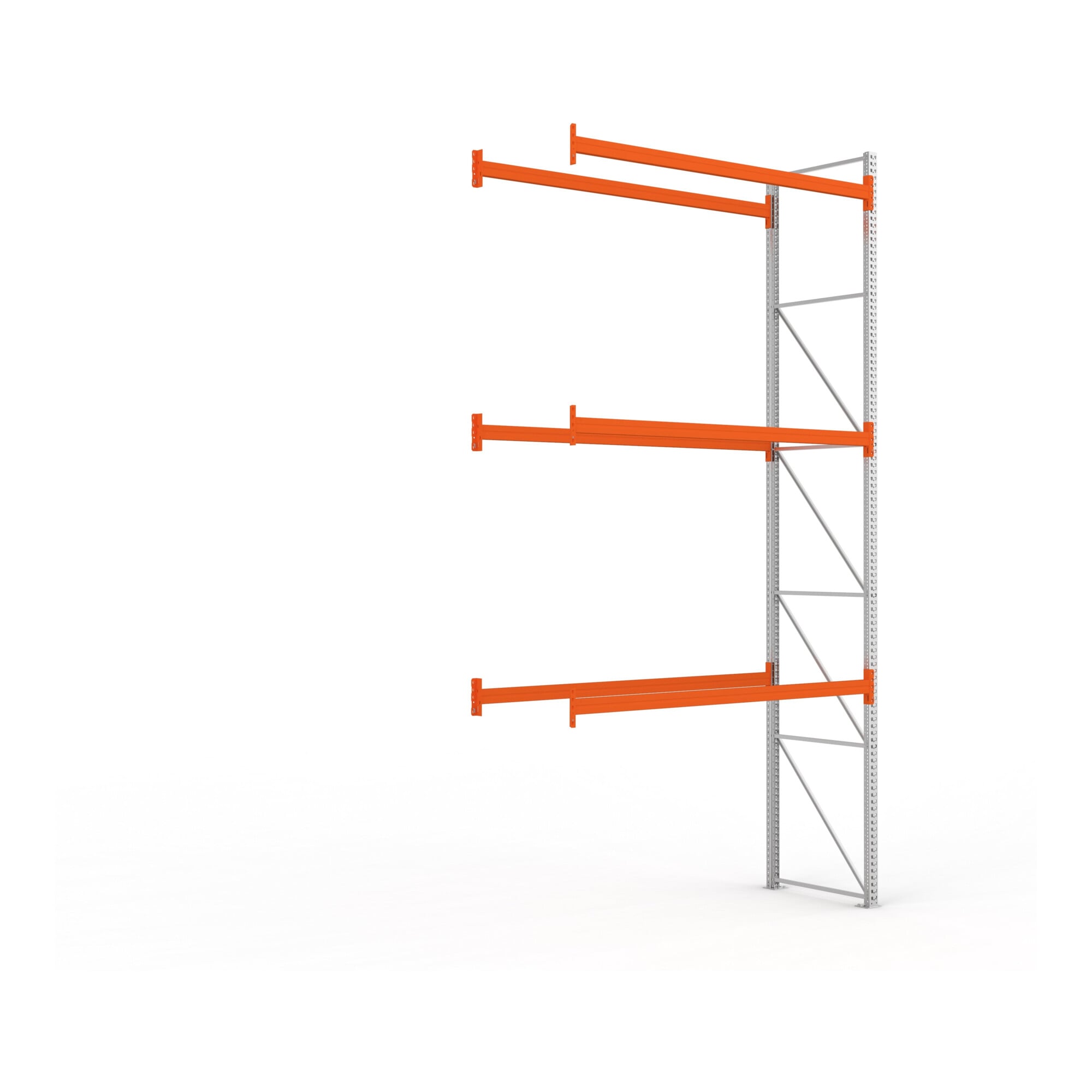 Meta Palettenregal Anbaumodul Multipal 5500 x 2785 x 1100 mm bis 800 Kg + Palette verzinkt / rotorange 4 Ebenen