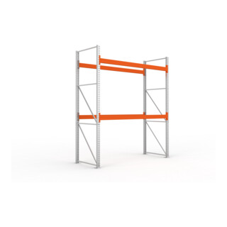 Meta Palettenregal MULTIPAL 3300 x 2700 x 1100 mm verzinkt rotorange 3 Ebenen