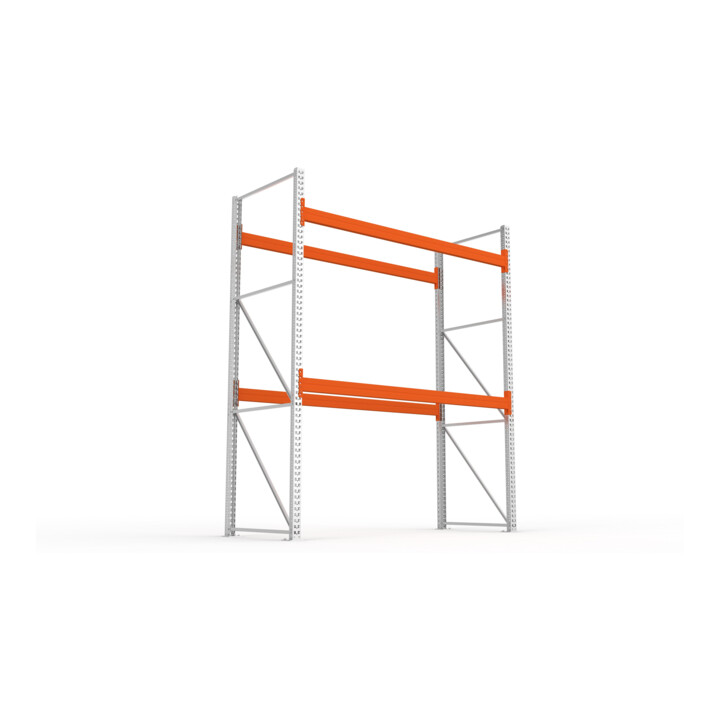 Meta Palettenregal MULTIPAL 3300 x 2700 x 1100 mm verzinkt rotorange 3 Ebenen