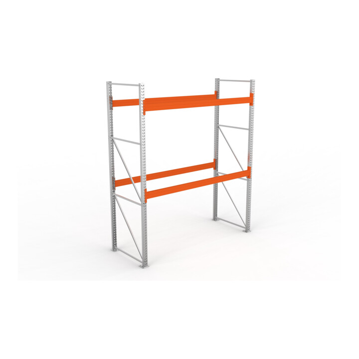 Meta Palettenregal MULTIPAL 3300 x 2700 x 1100 mm verzinkt rotorange 3 Ebenen