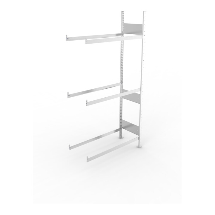 META S3 CLIP Reifenregal 2000x1000x400 mm, Anbauregal, mit 3 Reifenebenen, 150 Kg Fachlast, verzinkt