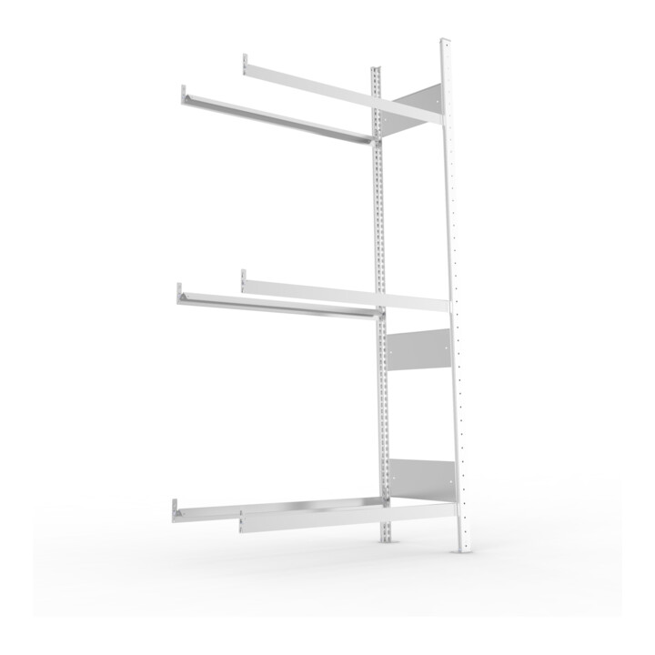 META S3 CLIP Reifenregal 2000x1000x400 mm, Anbauregal, mit 3 Reifenebenen, 150 Kg Fachlast, verzinkt