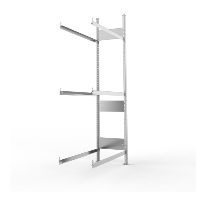 META S3 CLIP Reifenregal 2000x1000x400 mm, Anbauregal, mit 3 Reifenebenen, 150 Kg Fachlast, verzinkt