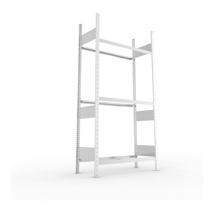 META S3 CLIP Reifenregal 2000x1000x400 mm, Grundregal, mit 3 Reifenebenen, 150 Kg Fachlast, verzinkt