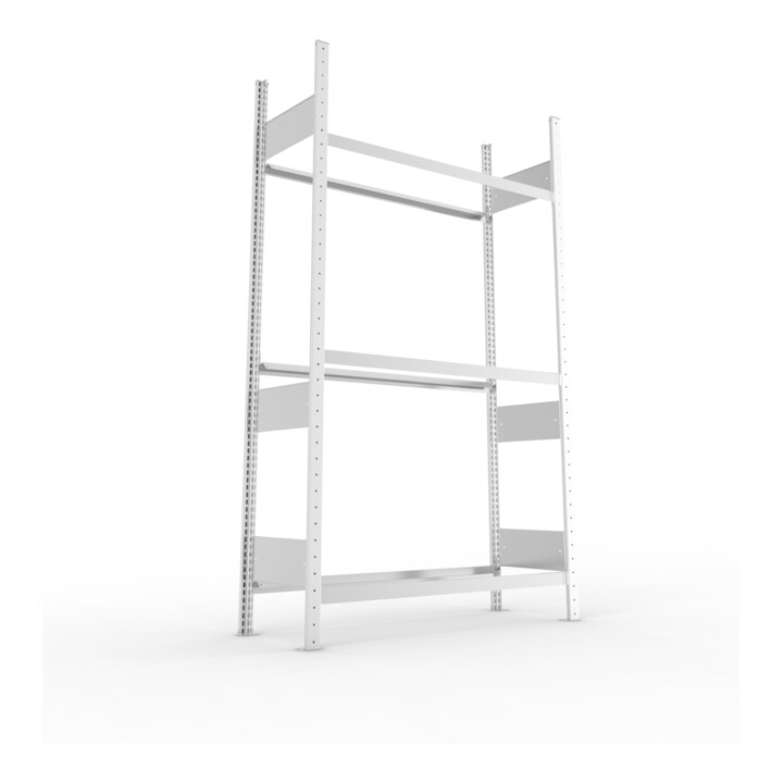 META S3 CLIP Reifenregal 2000x1150x400 mm, Grundregal, mit 3 Reifenebenen, 150 Kg Fachlast, verzinkt
