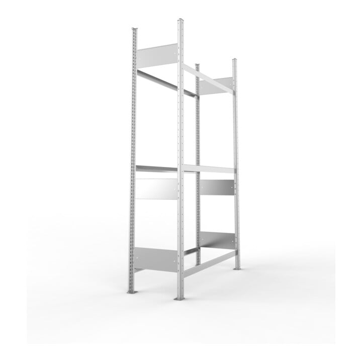 META S3 CLIP Reifenregal 2000x1150x400 mm, Grundregal, mit 3 Reifenebenen, 150 Kg Fachlast, verzinkt