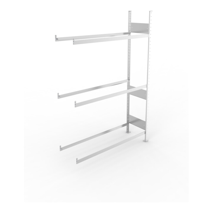META S3 CLIP Reifenregal 2000x1300x400 mm, Anbauregal, mit 3 Reifenebenen, 150 Kg Fachlast, verzinkt