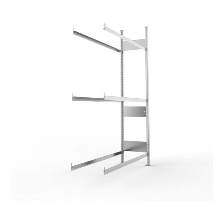 META S3 CLIP Reifenregal 2000x1300x400 mm, Anbauregal, mit 3 Reifenebenen, 150 Kg Fachlast, verzinkt
