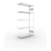 META S3 CLIP150 Anbauregal 2000x1000x400 mm in verzinkt mit 5 Böden, 150 kg Traglast je Boden