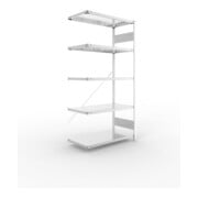 META S3 CLIP150 Anbauregal 2000x1000x500 mm in verzinkt mit 5 Böden, 150 kg Traglast je Boden