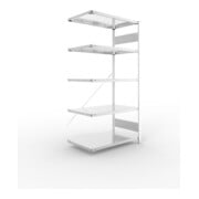 META S3 CLIP150 Anbauregal 2000x1000x600 mm in verzinkt mit 5 Böden, 150 kg Traglast je Boden
