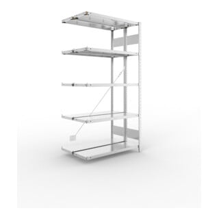 META S3 CLIP150 Doppelregal 2000x1000x(300+300) mm, Anbauregal, 2 x 5 Böden, 150 Kg Fachlast, verzinkt