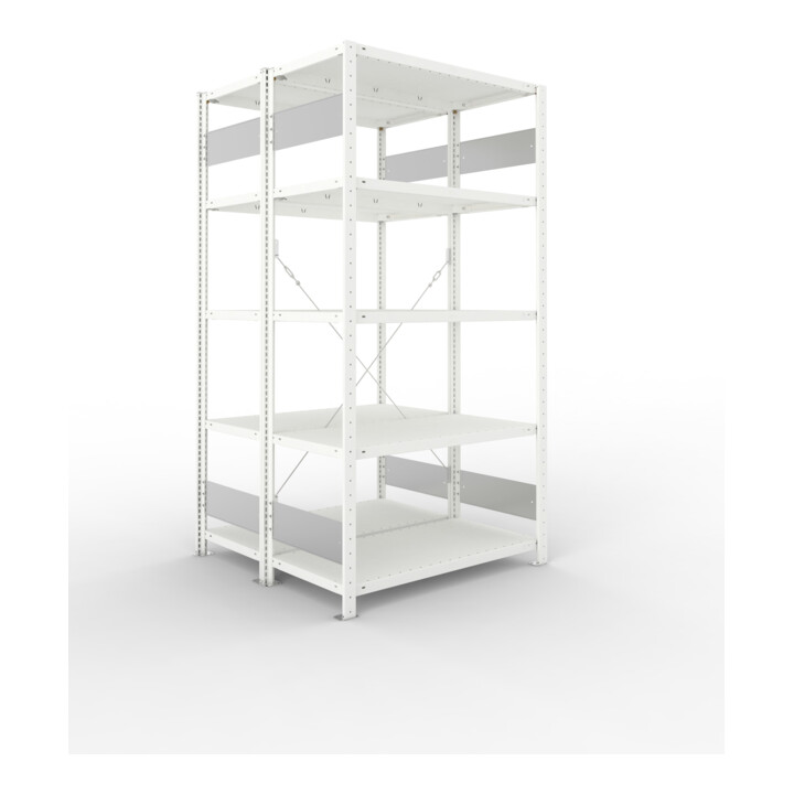 Set META-Regalbau GmbH& Co. KG S3 CLIP 150 DAR 2000 x 1000 x 500 RAL 7035...