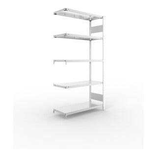META S3 CLIP150 Fachbodenregal 2000x1000x400 mm, Anbauregal mit 5 Fachböden, beidseitige Bedienung, verzinkt