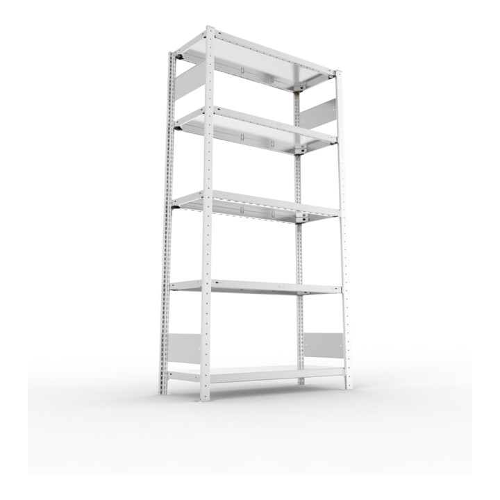 META S3 CLIP150 Fachbodenregal 2000x1000x400 mm, mit 5 Fachböden, beidseitige Bedienung, verzinkt