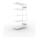 META S3 CLIP150 Fachbodenregal 2000x1000x500 mm, Anbauregal mit 5 Fachböden, beidseitige Bedienung, lichtgrau