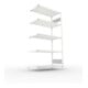 META S3 CLIP150 Fachbodenregal 2000x1000x500 mm, Anbauregal mit 5 Fachböden, beidseitige Bedienung, lichtgrau