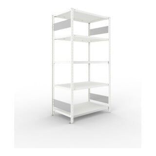 META S3 CLIP150 Fachbodenregal 2000x1000x600 mm, mit 5 Fachböden, beidseitige Bedienung, lichtgrau