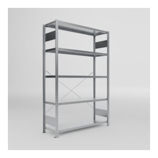 META S3 CLIP150 Fachbodenregal 2000x1300x400 mm (HxBxT), mit 5 Fachböden, 150 Kg Fachlast, verzinkt