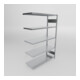 META S3 CLIP150 Fachbodenregal 2000x1300x500 mm (HxBxT), Anbauregal mit 5 Fachböden, 150 Kg Fachlast, verzinkt
