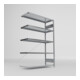 META S3 CLIP150 Fachbodenregal 2000x1300x500 mm (HxBxT), Anbauregal mit 5 Fachböden, 150 Kg Fachlast, verzinkt