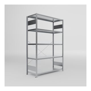 META S3 CLIP150 Fachbodenregal 2000x1300x500 mm (HxBxT), mit 5 Fachböden, 150 Kg Fachlast, verzinkt