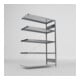 META S3 CLIP150 Fachbodenregal 2000x1300x600 mm (HxBxT), Anbauregal mit 5 Fachböden, 150 Kg Fachlast, verzinkt
