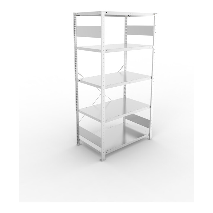 META S3 CLIP150 Grundregal 2000x1000x600 mm in verzinkt mit 5 Böden, 150 kg Traglast je Boden