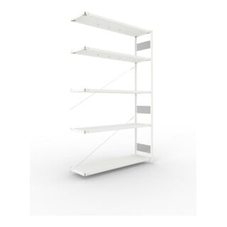 Meta Steckregal Anbauregal S3 CLIP 200 AR lichtgrau + 5 Böden