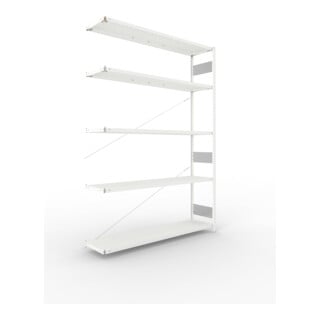 Meta Steckregal Anbauregal S3 CLIP 200 AR lichtgrau + 5 Böden