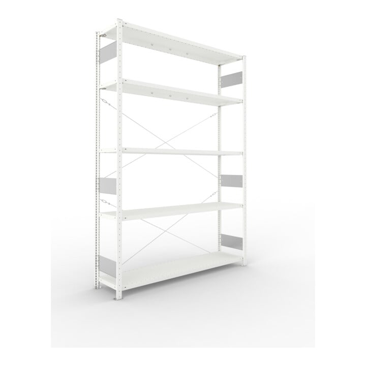 Set S3 CLIP 200 AR 2500x1700x400 mm in RAL 7035 mit 5 Böden + S3 CLIP 200 GR 2500x1700x400 mm in RAL 7035 mit 5 Böden + Zusatzboden 1700x400 7035 4F